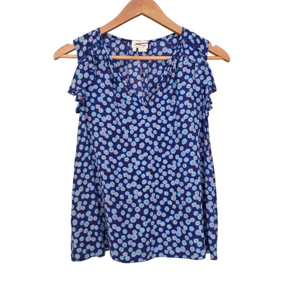 Women's - Kate Spade Tangier Floral Ruffle Silk Blouse, Size XS - Picture 2 of 7